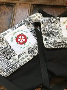 Image shows Tudor Time Team Trail bags created for use by older children visiting the museum. 